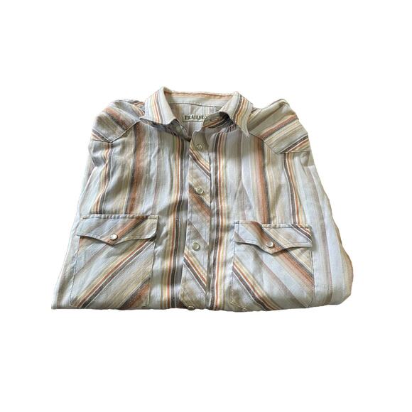 Trailblazer Shirt XL Striped Snap Button Up Western Mens Rockabilly Rodeo Cowboy - Picture 1 of 8